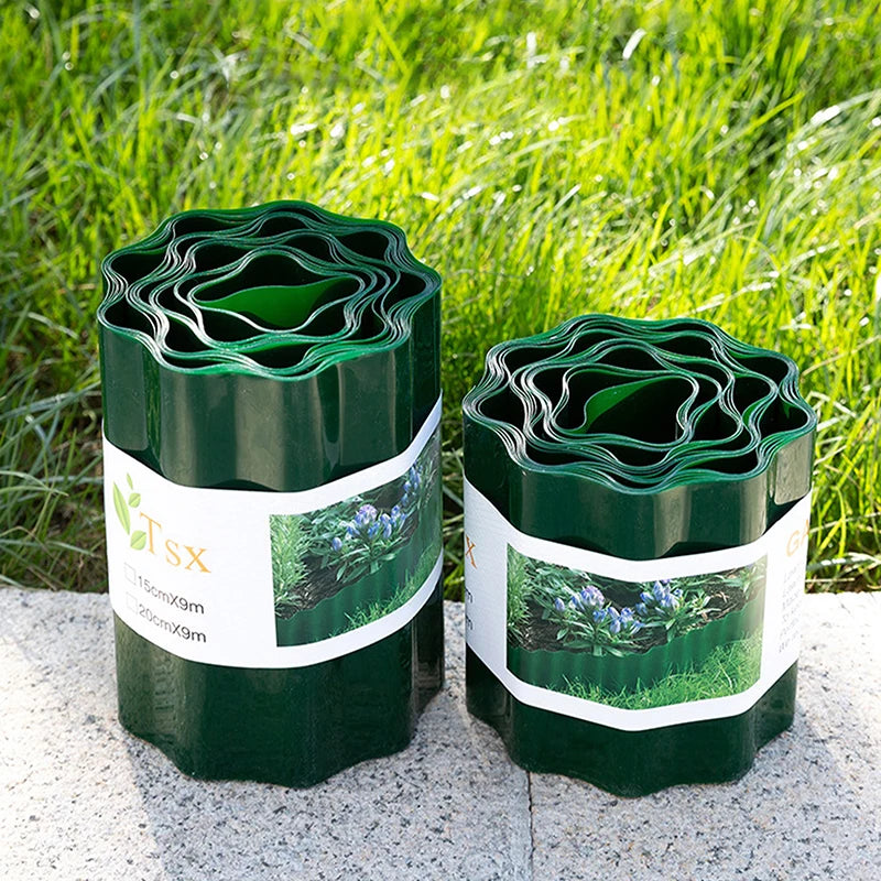 Flexible Plastic Lawn Edging Border 9m Roll – 10/15/20cm