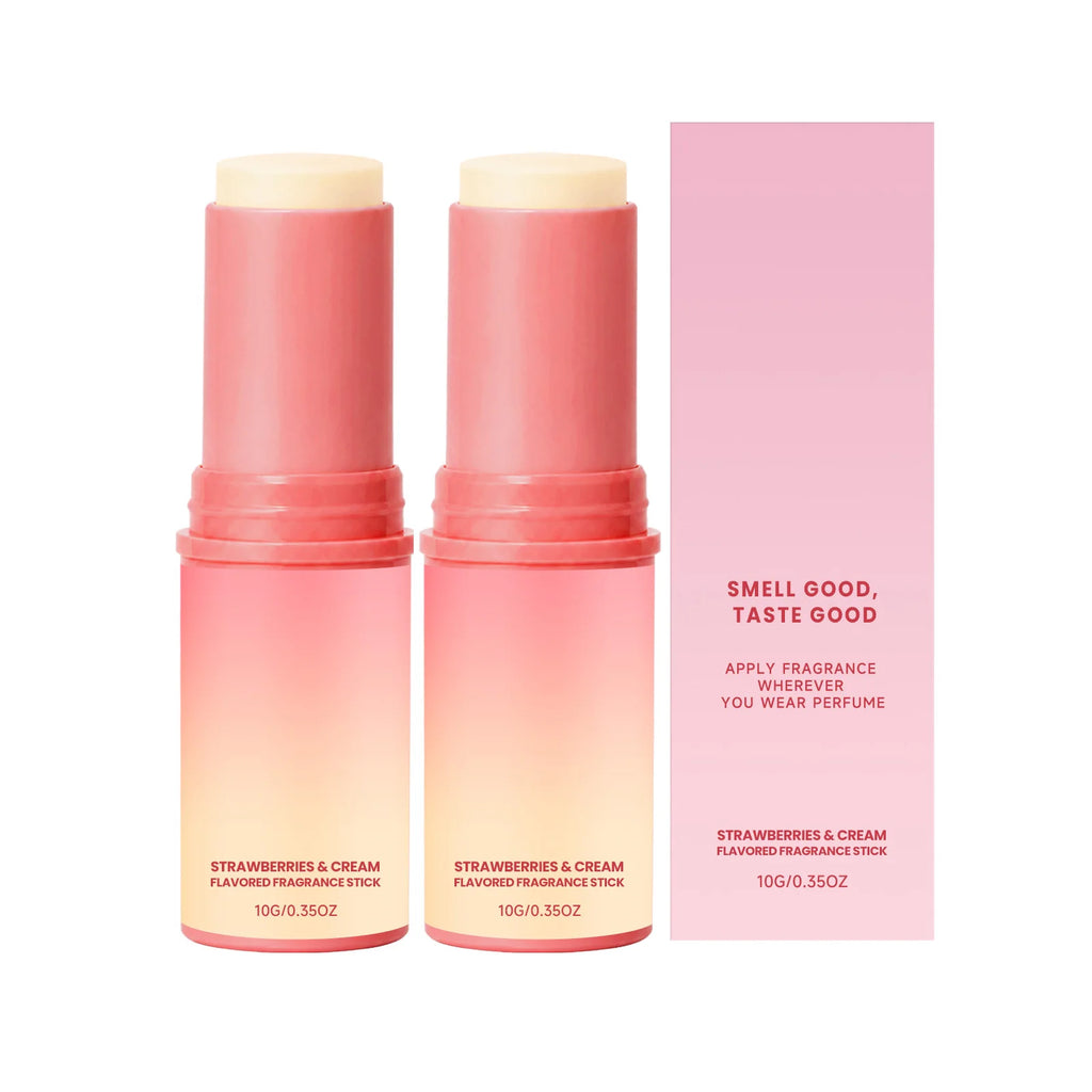 Strawberry Cream Solid Perfume Stick – Portable Fruity Balm Solid Perfume Stick Nixie 2pcs