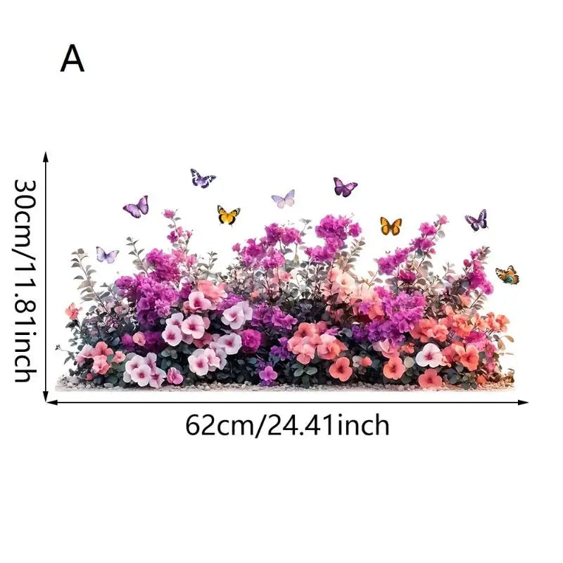 Wildflower Static Window Stickers – Removable Waterproof PVC Decals Window Decal Stickers Nixie A