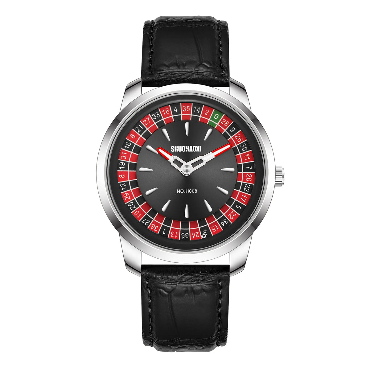 Roulette Poker Design Fashion Quartz Watch – Leather Band Fashion Quartz Watch Nixie black