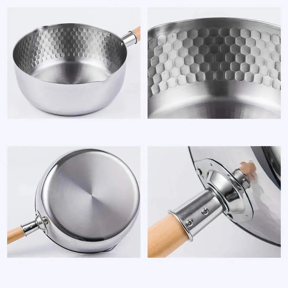 Yukihira Stainless Steel Saucepan with Glass Lid & Hook Stainless Steel Saucepan Nixie