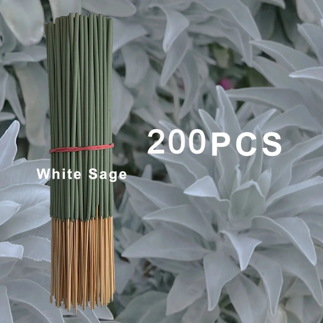 20pcs White Rat Tail Grass Incense Sticks – Yoga & Meditation Incense Sticks Nixie White Sage 200 Pcs