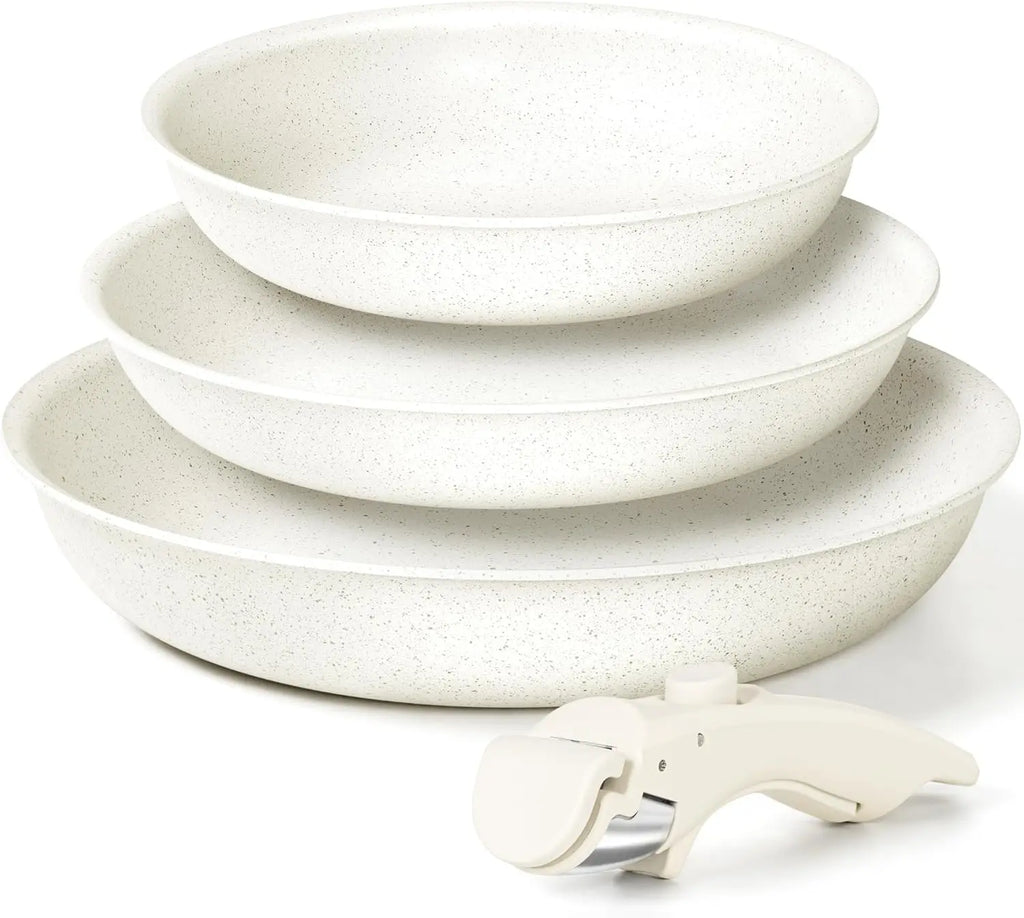 MICHELANGELO Nonstick Frying Pan Set – Granite Coated, Oven Safe Nonstick Cookware Set Nixie