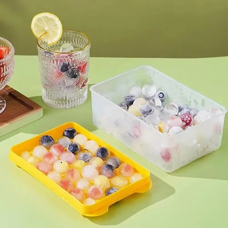 BPA-Free Round Ice Ball Maker Mold 3-Pc Set with Dust-Proof Lid Ice Ball Mold Nixie
