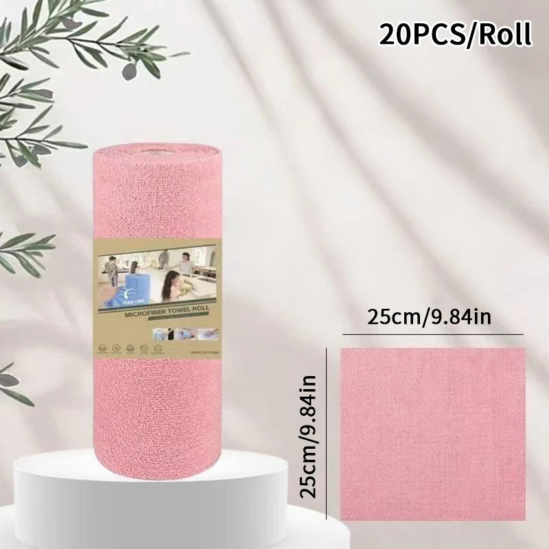 Microfiber Tear-Off Cleaning Cloth Roll – Reusable Dish Towels