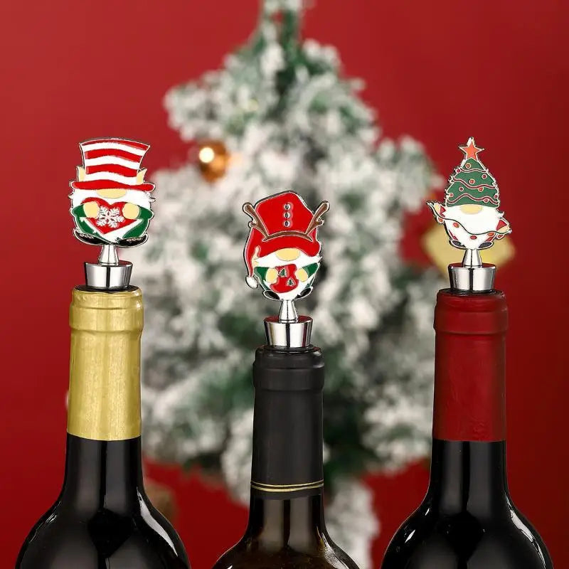 Christmas Snowman Wine Stopper | Zinc Alloy Festive Bottle Seal Wine Stopper Nixie