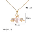 Women's Love Heart Wings Pendant Necklace – Gold Plated Pendant Necklace Nixie XL1479-3