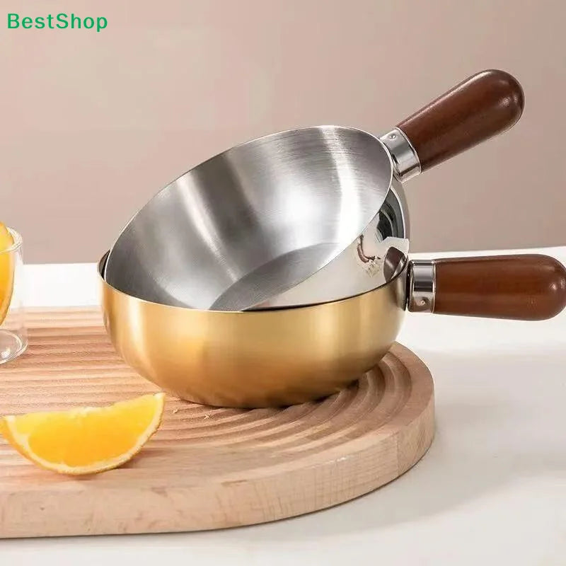 Stainless Steel Saucepan Wooden Handle – Induction & Gas Compatible Stainless Steel Saucepan Nixie