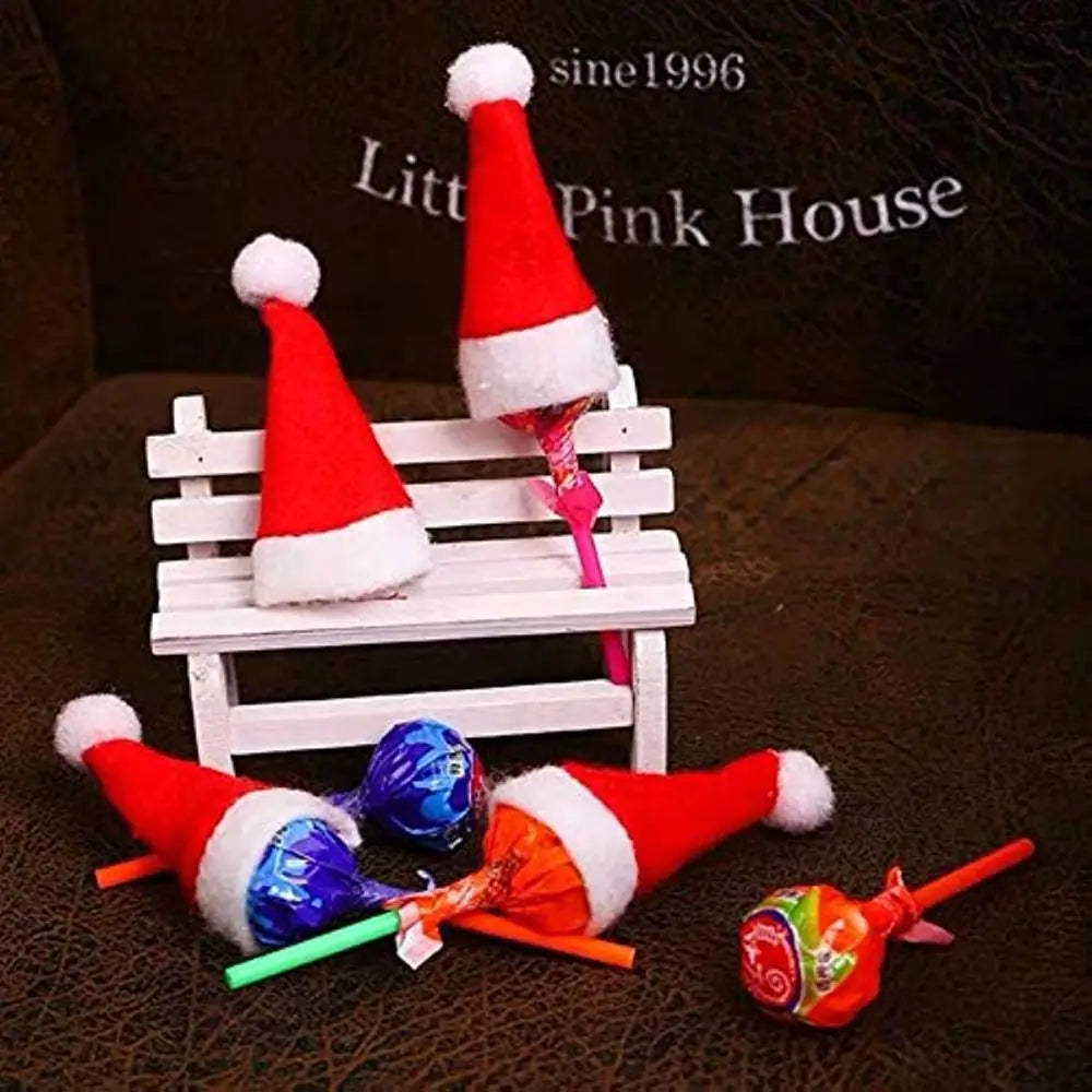 Mini Christmas Santa Hat Toppers for Bottles, Cups & Cutlery Christmas Decoration Nixie