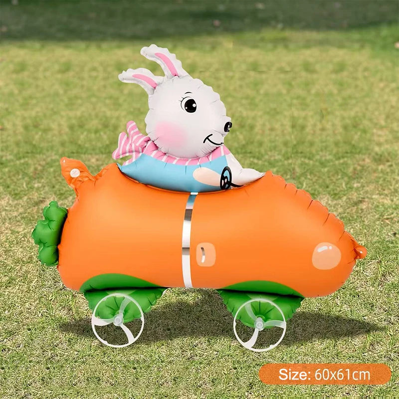 Elephant 4D Foil Balloon with Wheels – Kids Party Decor