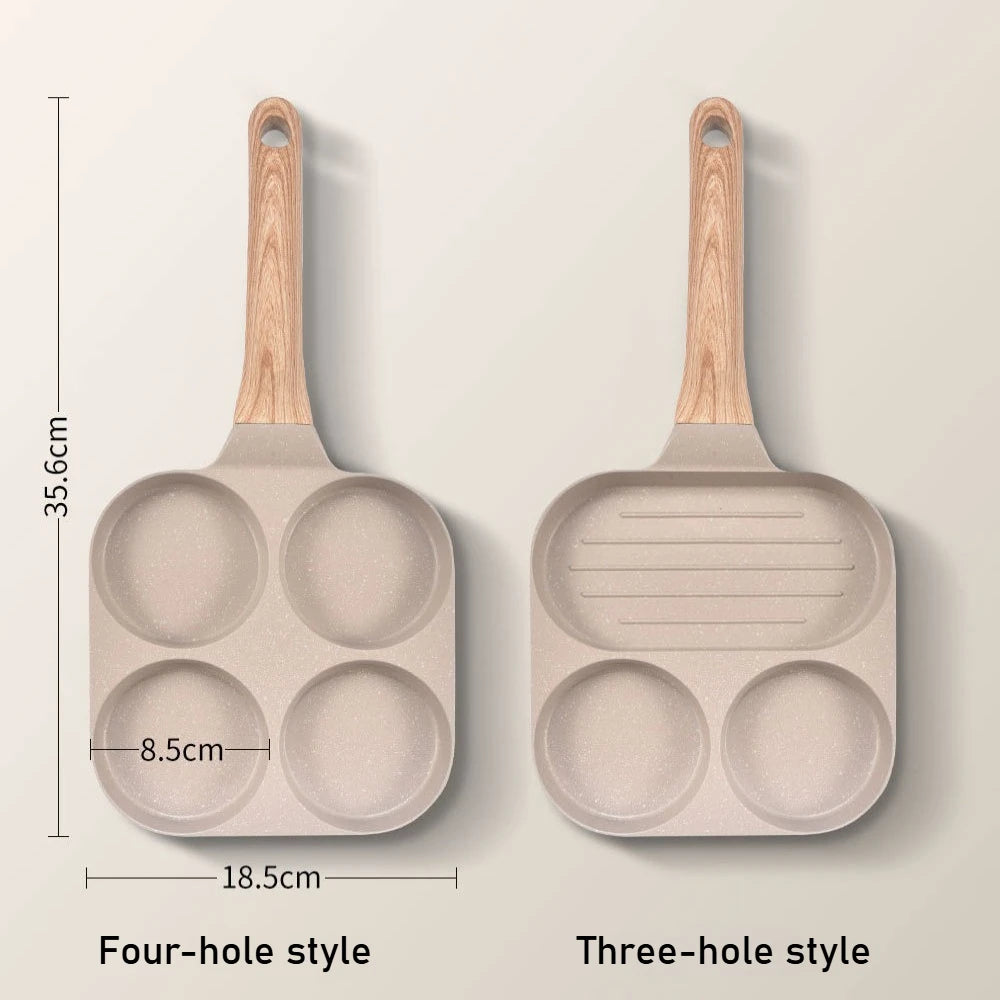3/4 Hole Nonstick Divided Egg Frying Pan – Omelette & Burger Nonstick Frying Pan Nixie