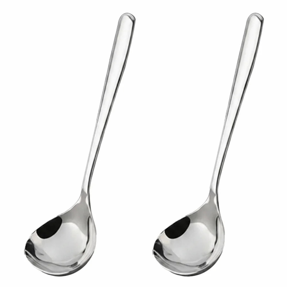 2Pcs Stainless Steel Soup Spoons – Mirror-Polished Ladle Set Soup Spoon Set Nixie