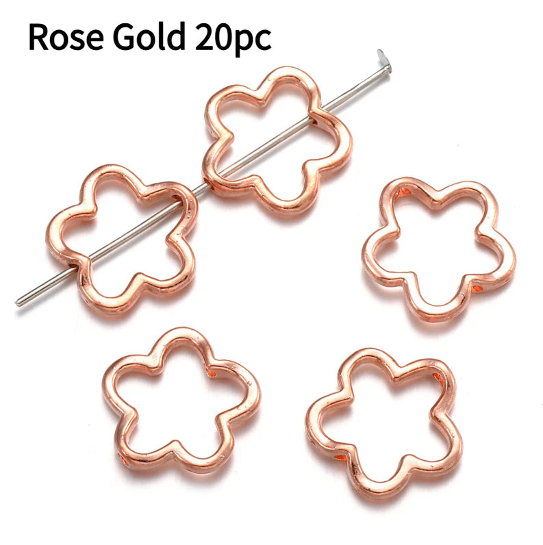 20pcs Antique Flower Spacer Beads Alloy Charms for Jewelry Making Jewelry Making Beads Nixie Rose gold 20pcs