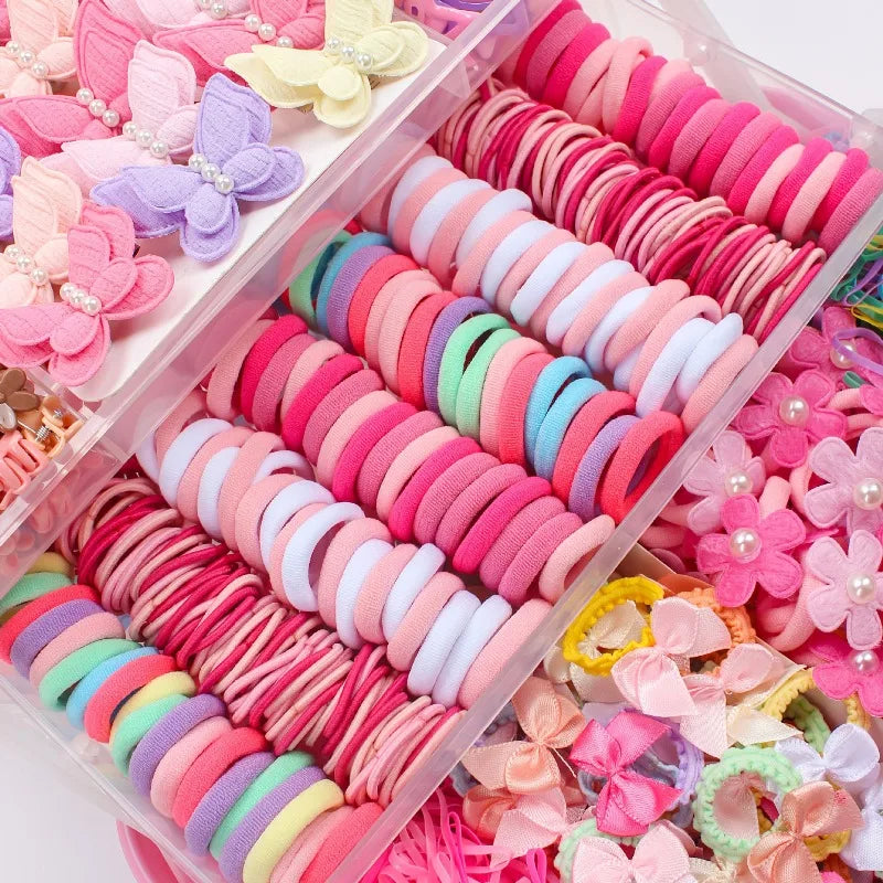 850-Piece Girls Hair Accessories Set – Clips, Bands & Barrettes Girls Hair Accessories Nixie