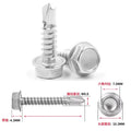 M4.2 Self-Tapping Sheet Metal Screws 410 Stainless Hex Head Sheet Metal Screws Nixie M4.8 100PCS 19MM