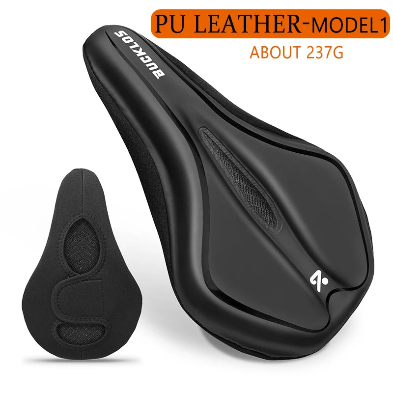 BUCKLOS Bike Seat Cover – PU Leather Silicone Saddle Cushion Bike Seat Cover Nixie SC500-BLACK