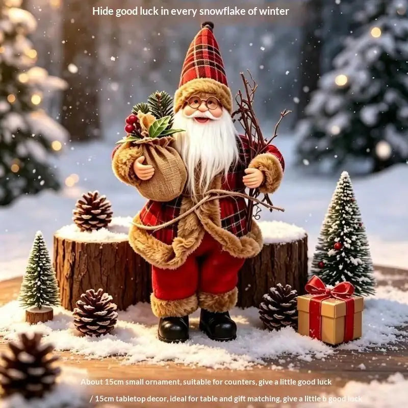 Santa Claus Standing Figurine – 12" Christmas Décor Ornament Christmas Figurine Nixie