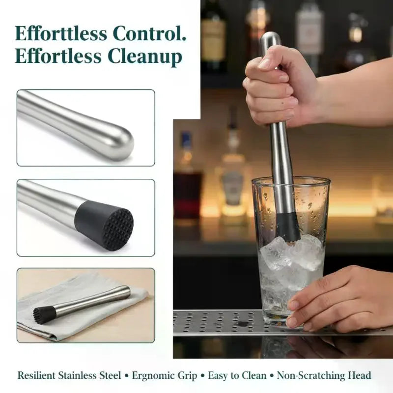 Stainless Steel Ice Hammer Muddler Bar Tool | Cocktail Pestle Bar Tool Muddler Nixie
