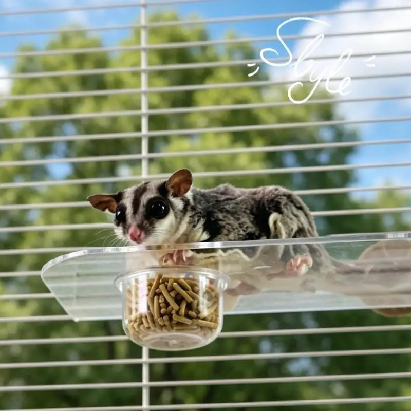 Clear Acrylic Dual Pet Feeder Bowl – Cage Clip Small Animals Pet Feeder Bowl Nixie