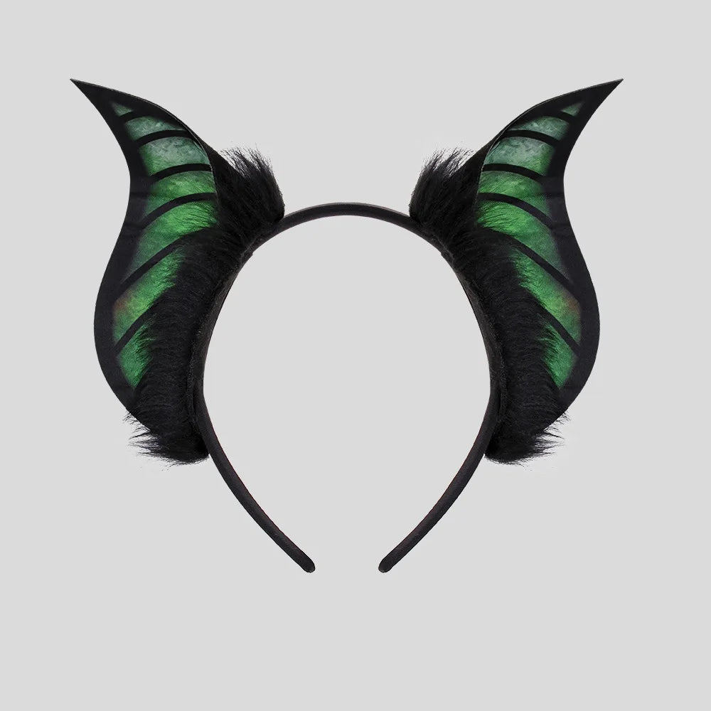 Bat Beast Ears Headband – Halloween Costume Accessory Costume Headband Nixie green
