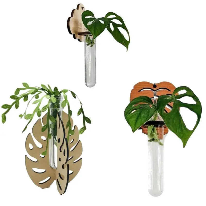 Wall Mounted Wooden Hydroponic Propagation Station Vase Hydroponic Plant Holder Nixie