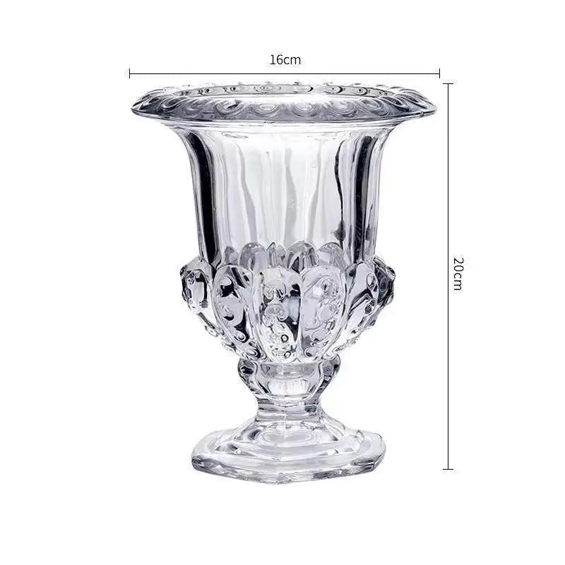 Luxury Transparent Glass Vase | Roman Goblet Style Home Decor Decorative Glass Vase Nixie A2