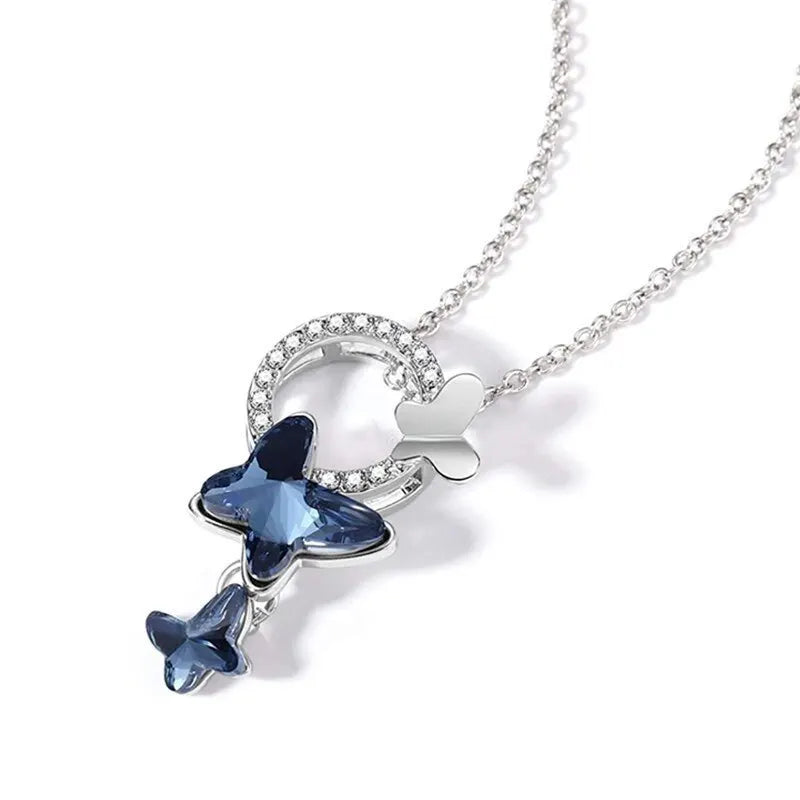 Nixie Butterfly Crystal Pendant Necklace – Mood Tracker Gift