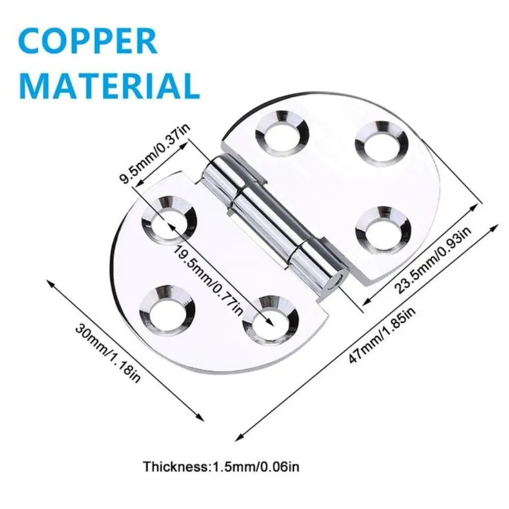 2pcs Round Hatch Hinges 180° Chrome Brass – Boat & Cabinet Marine Hatch Hinges Nixie