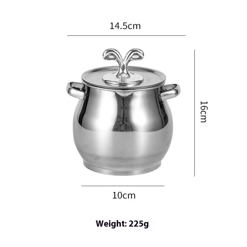 Stainless Steel 1.5L Oil Filter Pot with Lid & Strainer Oil Filter Pot Nixie