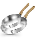 KOCH SYSTEME CS Stainless Steel Frying Pan Set 8 & 10 Inch Stainless Steel Pan Set Nixie 2 piece set