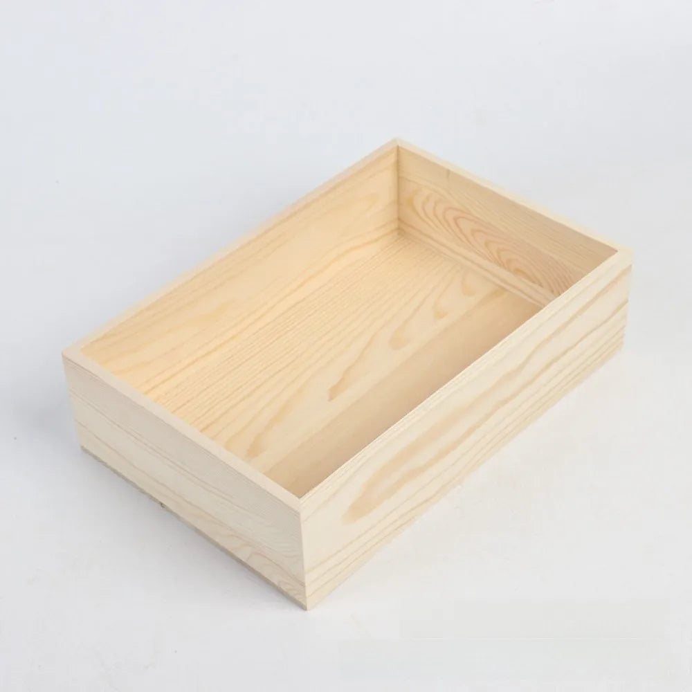 Portable Square Wooden Storage Box – DIY Paintable Organizer