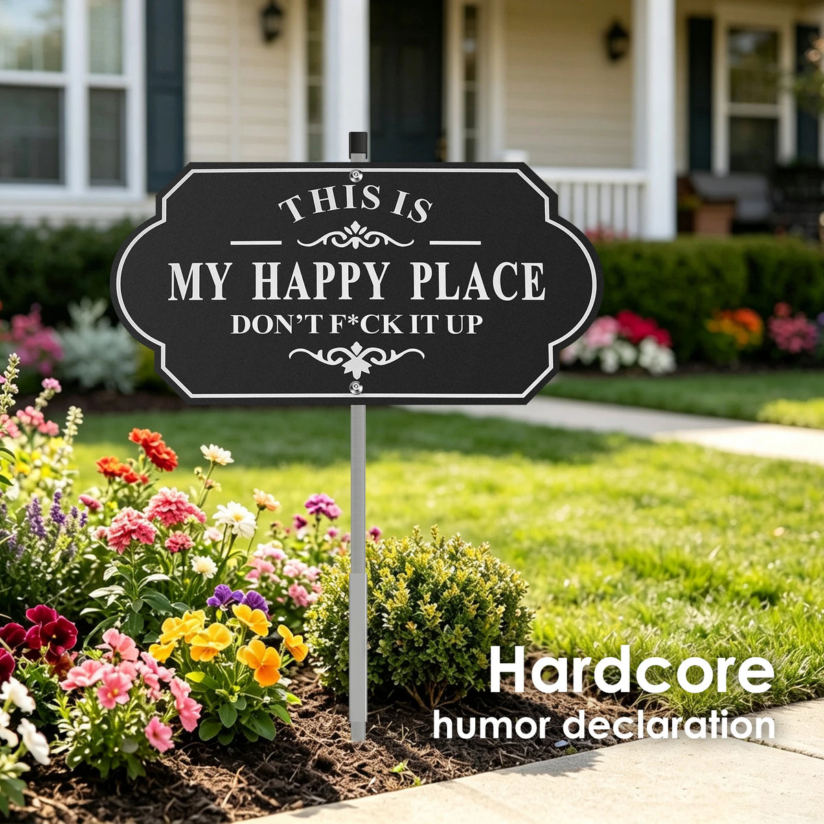 Funny Happy Place Aluminum Metal Sign – Outdoor Door & Garden Novelty Metal Sign Nixie