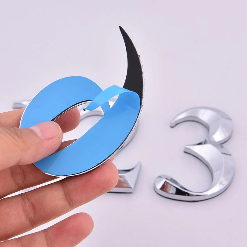 Self-Adhesive Chrome House Door Number Sign Sticker 7x4.5cm Door Number Sign Nixie