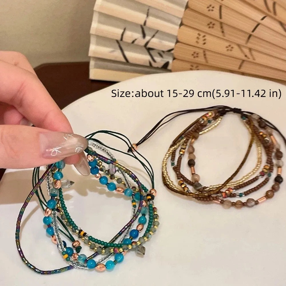 Bohemian Colorful Beaded Bracelet – Stretchy Stackable Bangle Beaded Bracelet Nixie