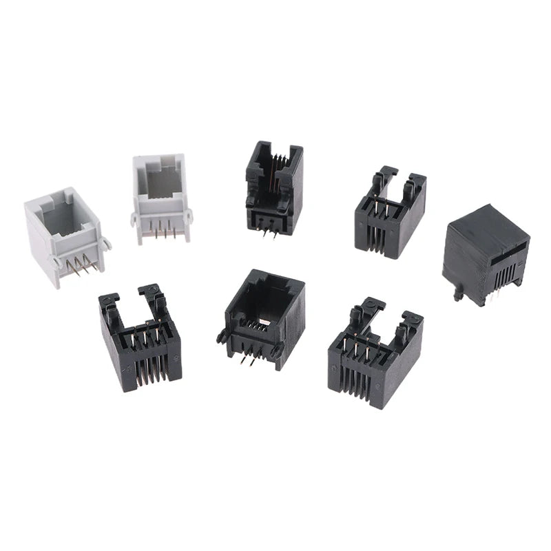 10PCS RJ11 PCB Telephone Socket 4P4C 6P6C 6P4C Female Connector PCB Telephone Connector Nixie