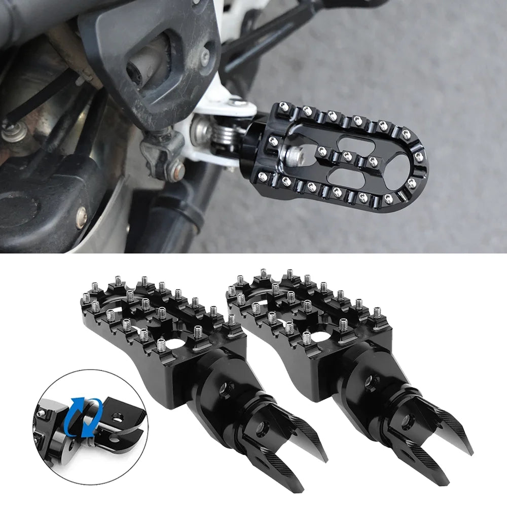 CNC Rotatable Footpegs for BMW R1250GS R1300GS GS Series Black Motorcycle Footpegs Nixie