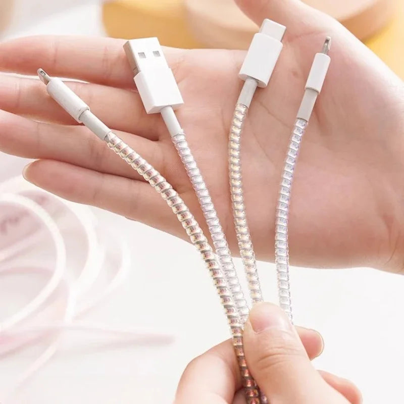1.6M TPU Spring Cable Protector & Cord Organizer Wrap Cable Protector Wrap Nixie