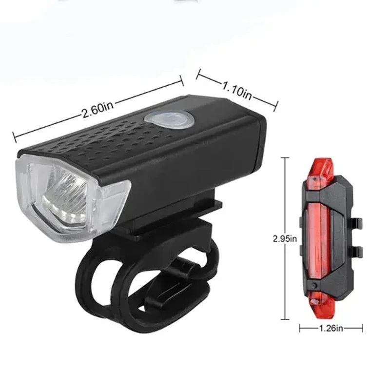 BUCKLOS LED Bike Lights Set USB Rechargeable Front & Rear Bicycle Light Set Nixie