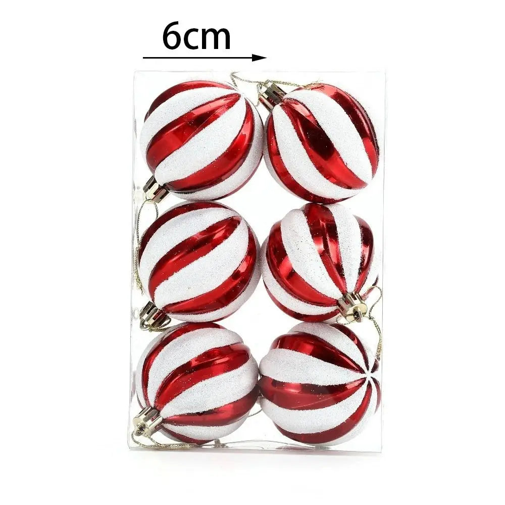 6-Pack 6cm Painted Plastic Christmas Ball Ornaments | Xmas Décor Christmas Ornaments Nixie