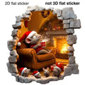 Christmas Santa Break-Through Window Decal PVC Sticker Xmas Decor Window Decal Sticker Nixie D