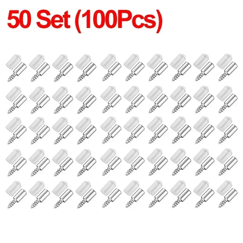 Shelf Support Pegs Self-Tapping Screws with Non-Slip Sleeve 50/100Pcs Shelf Support Pegs Nixie 50Set (100PCS)