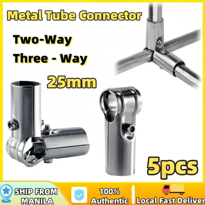 25mm Fixed Clamp Pipe Connectors | Pack of 5 or 10 | Metal