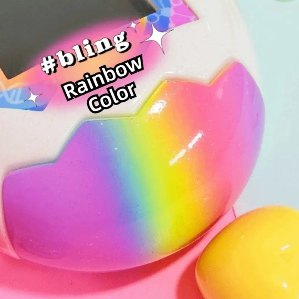 Rainbow Glitter Hard Shell for Tamagotchi Paradise – DIY Case Replacement Shell Kit Nixie