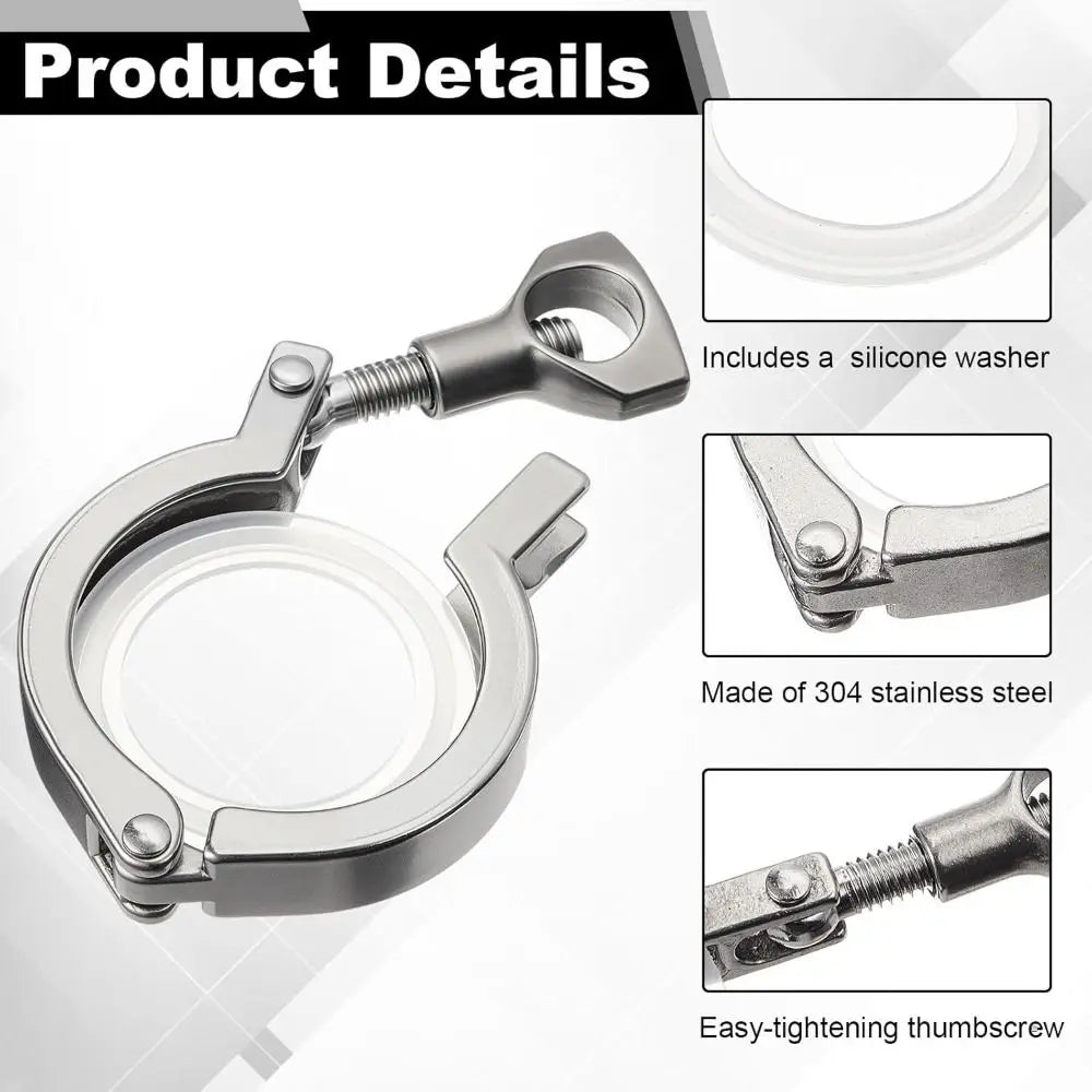 SS304 Stainless Steel Tri Clamp Fitting with Silicone Gasket Pipe Clamp Fitting Nixie