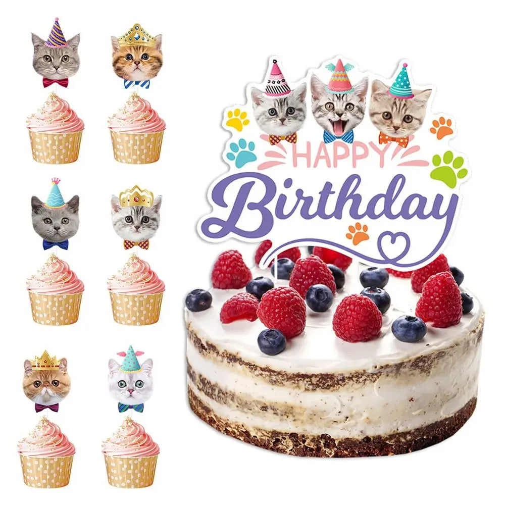 Cat Party Banner Cartoon Cat Garland Birthday Decoration Party Banner Garland Nixie
