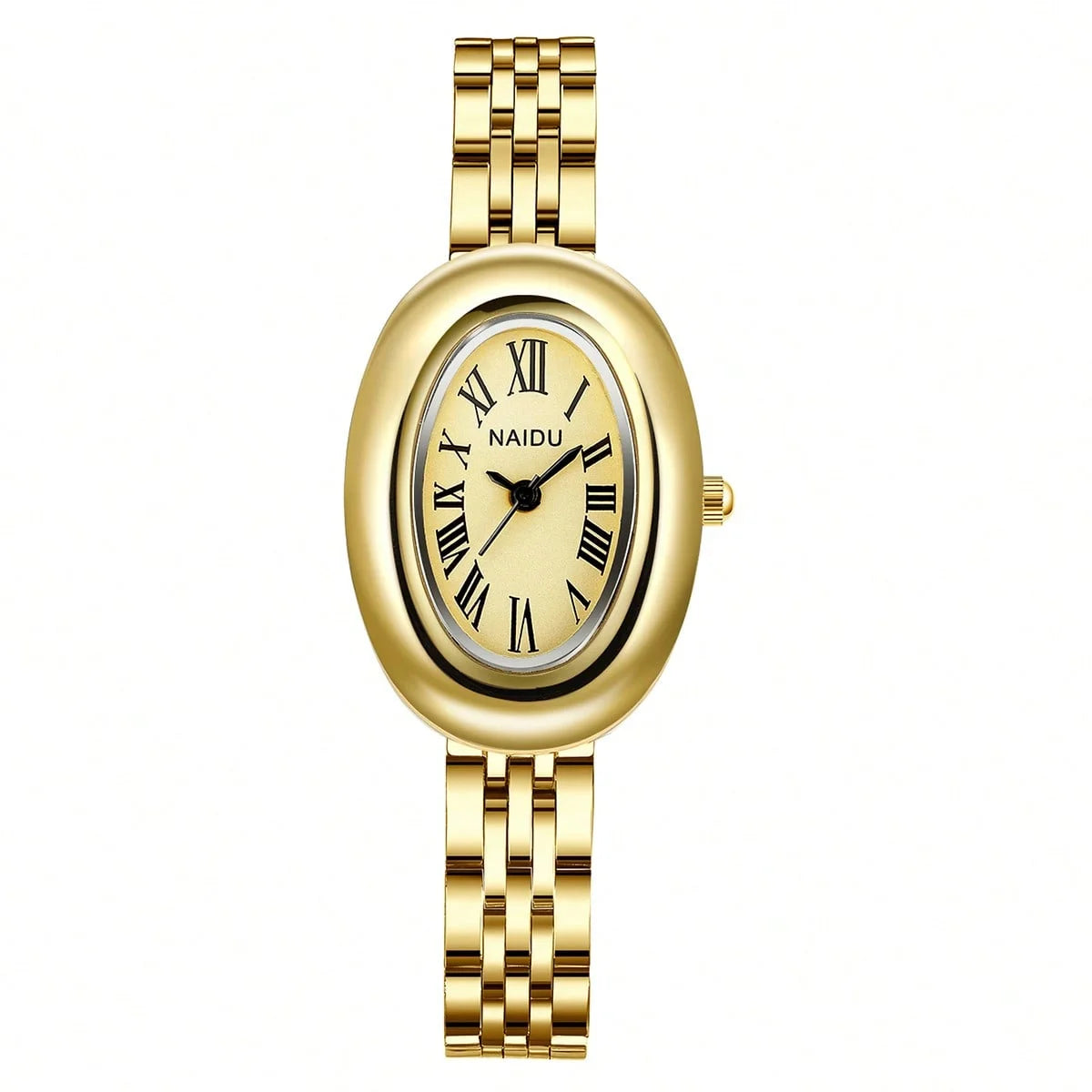 Retro Oval Roman Numeral Women's Quartz Watch | Classic Style Women's Quartz Watch Nixie Gold