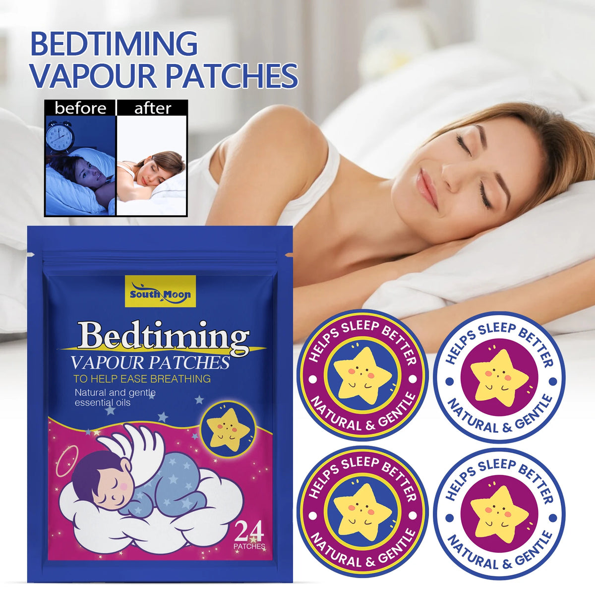 Nighttime Relaxation Patches – Essential Oil Sleep Stickers 24ct Sleep Relaxation Patches Nixie