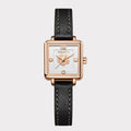 REBIRTH Floral Quartz Watch – Casual Leather Strap, 3Bar Quartz Wristwatch Nixie Rose