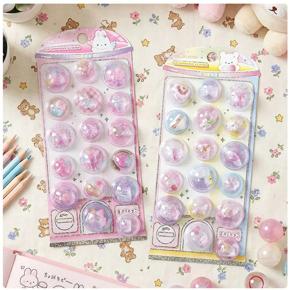 3D Liquid Motion Capsule Stickers – Swaying Cartoon Notebook Decor Decorative Stickers Nixie
