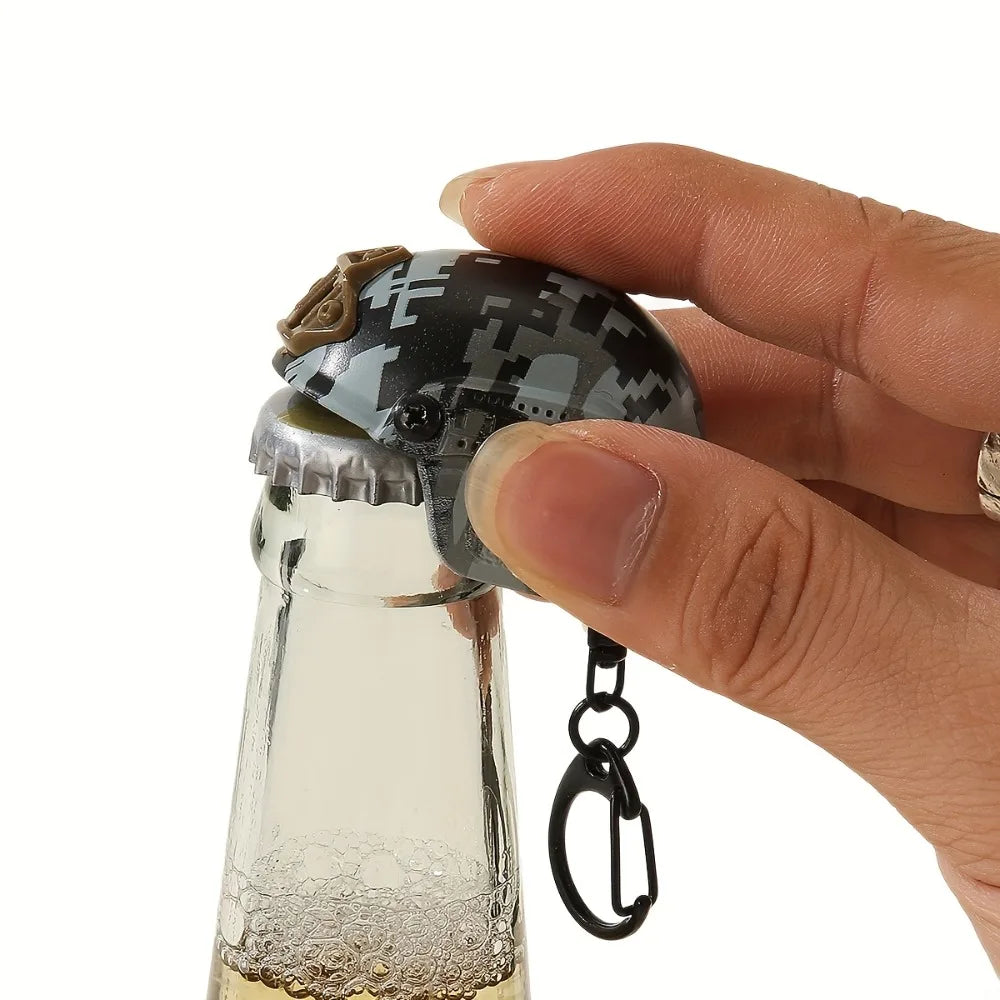 Mini Helmet Bottle Opener Keychain | Stainless Steel Gift Novelty Bottle Opener Nixie